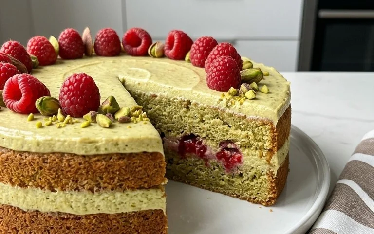 Pistachio Raspberry Cake