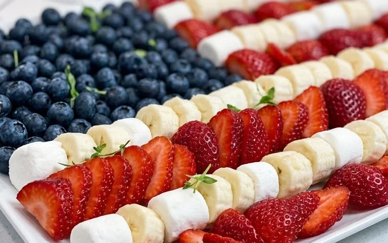 4th of July Fruit Platter Idea | How to Make an American Flag