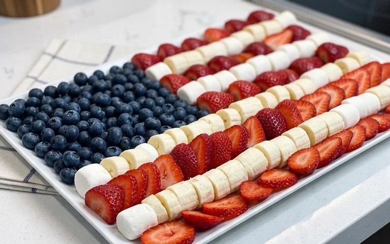 4th of July Fruit Platter Idea | How to Make an American Flag