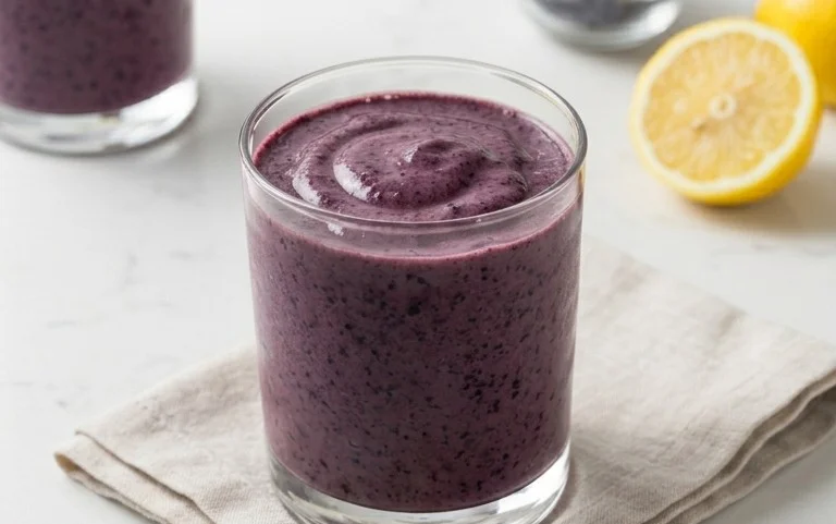 Blueberry Avocado Smoothie With Lemon & Yogurt