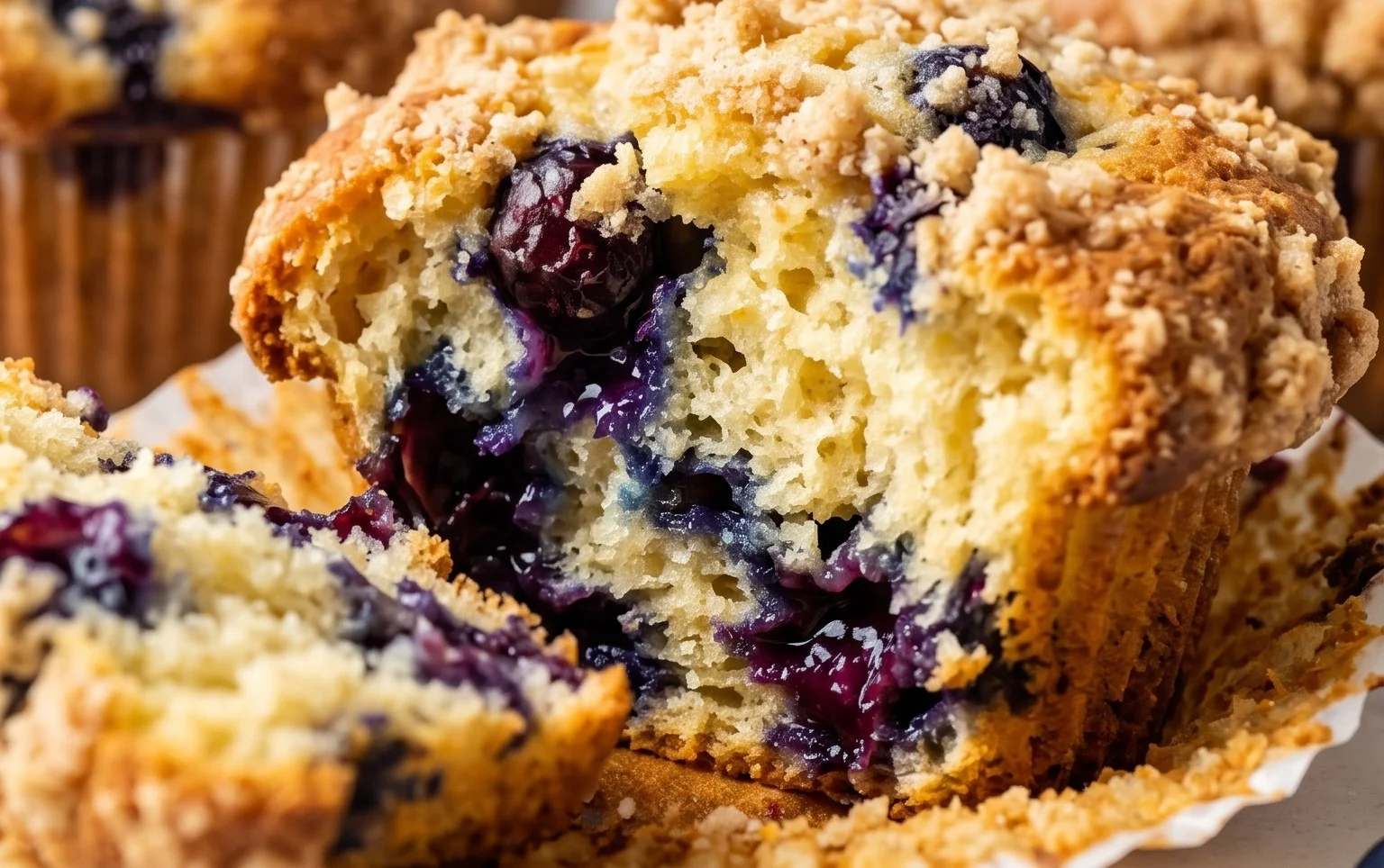 Sour Cream Blueberry Muffins