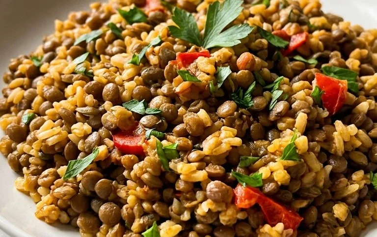 Easy Mediterranean Lentils and Rice