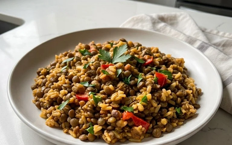 Easy Mediterranean Lentils and Rice