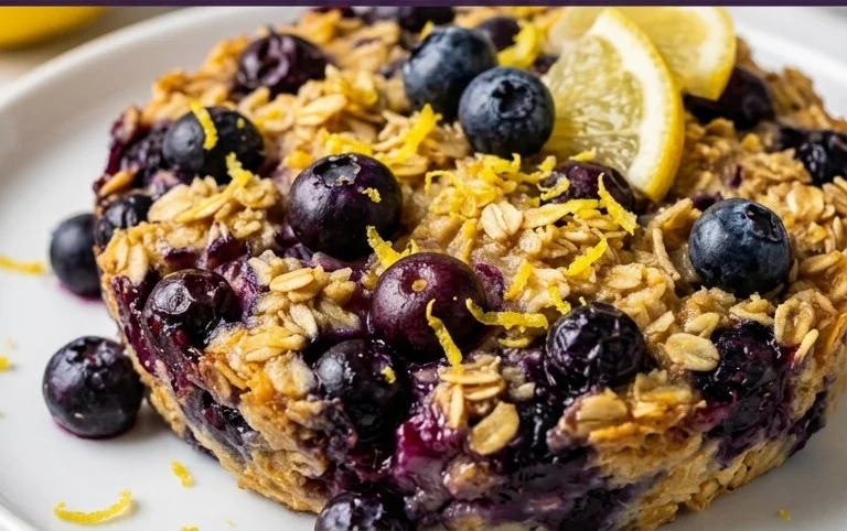 Lemon Blueberry Baked Oats
