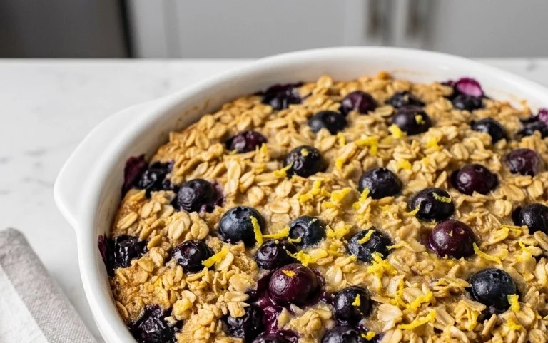 Lemon Blueberry Baked Oats