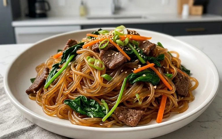 Japchae (Korean Glass Noodle Stir Fry)
