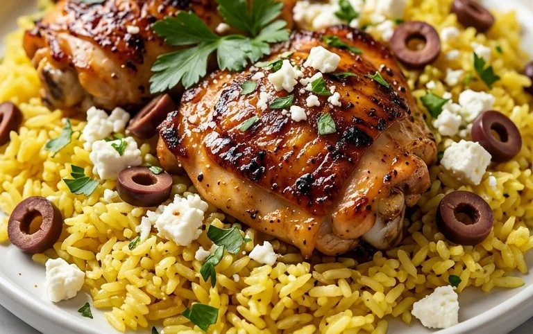 Greek Chicken and Lemon Rice (30 Minutes, One-Pot)