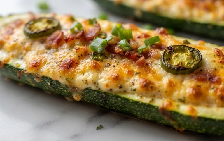 Jalapeno Popper Zucchini Boats