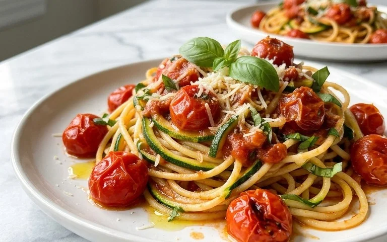Healthy Tomato Zucchini Pasta