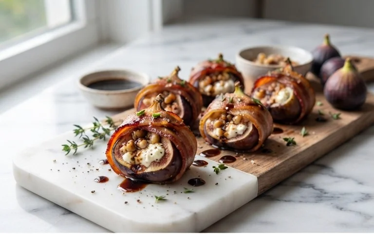 Beef Bacon Wrapped Stuffed Figs