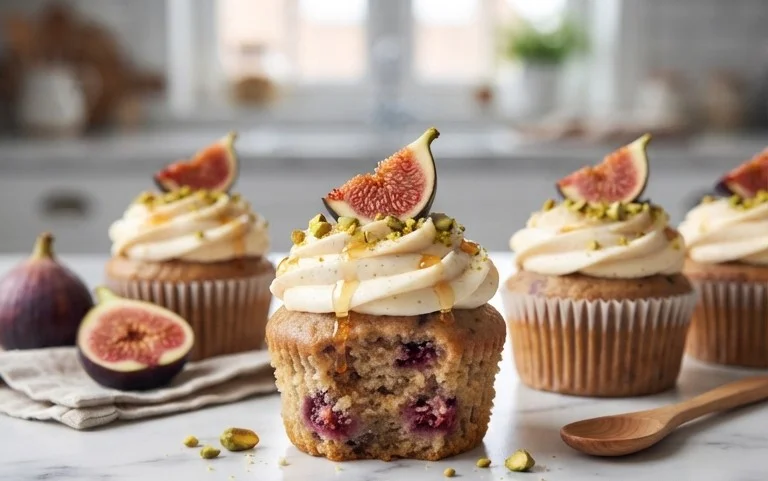 Fig Cupcakes with Honey Cream Cheese Frosting