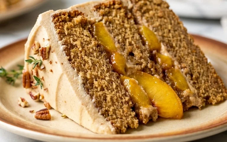 Brown Sugar Layer Cake with Peach Filling