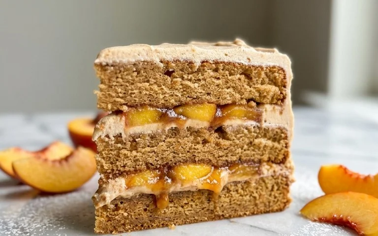 Brown Sugar Layer Cake with Peach Filling