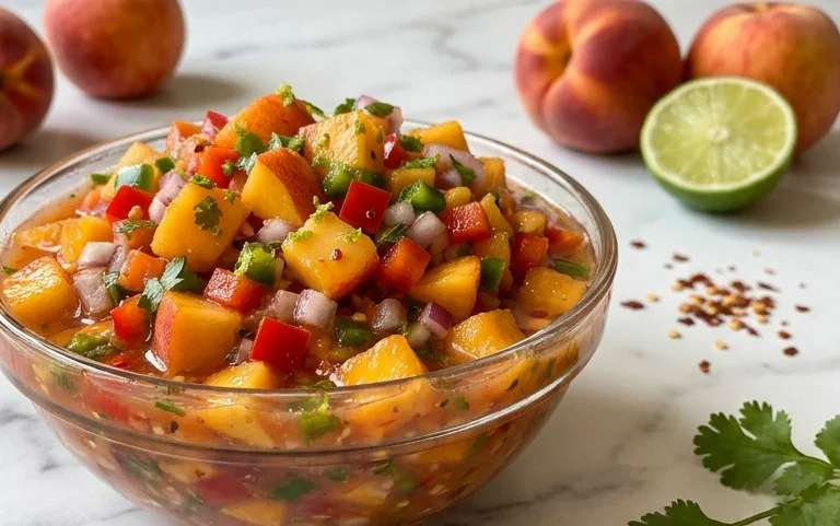 Sweet & Spicy Peach Salsa Canning Recipe
