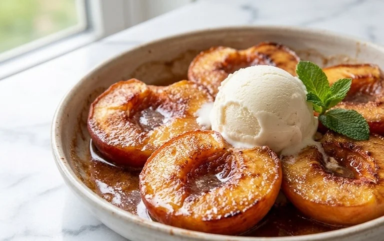 Cinnamon Sugar Baked Peaches