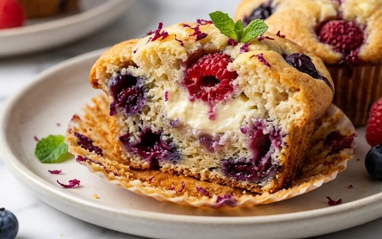 Berry Cream Cheese Muffins